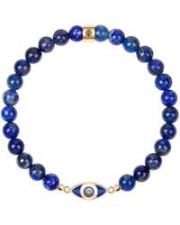 Karma and Luck - Lapis Evil Eye Charm Bracelet – Protection & Wisdom Jewelry – Wise Glance - Lyst