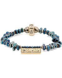 Ebru Jewelry - Protection & Luck Blue Hematite Beaded Symbol Bracelet - Lyst