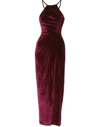 Angelika Jozefczyk - Velvet Burgundy Drapped Dress Sofia - Lyst