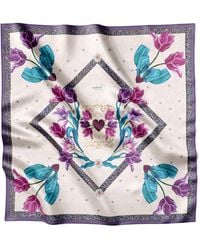 Lamberty Munich - Neutrals Spring Tulips Silk Scarf - Lyst