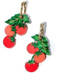 By Chavelli - Tomato On-The-Vine Dangly Hoop Earrings - Lyst