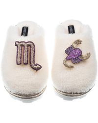 Laines London - Teddy Closed Toe Slippers With Scorpio Zodiac Brooches - Lyst