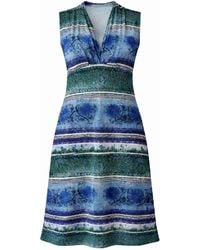 Conquista - Border Print Sleeveless V-Neck Dress - Lyst