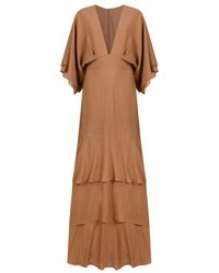 House of Ika - Deep V-Neck Viscose Maxi Dress - Lyst
