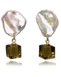 Marquise Swim - Earrings Air Drop Keshi Pearl Filled & Crystal - Lyst