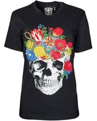 Any Old Iron - Skull Bouquet Embroidered T-Shirt - Lyst