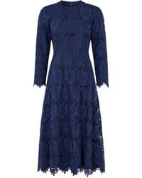 John Abgin - Floral Lace Midi Dress - Lyst