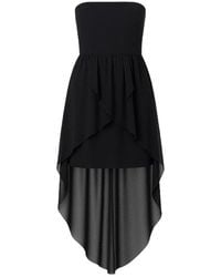 Conquista - Strapless Sheer Layer High Low Dress - Lyst