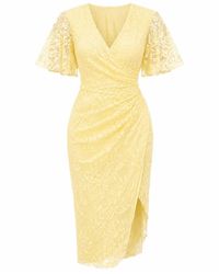 Girl In Mind - Natasha Angel Sleeve Wrap Midi Dress - Lyst
