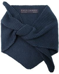 Paul James Knitwear - Cotton Aisnee Textured Mini Neckerchief - Lyst
