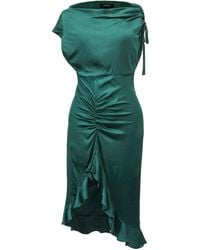 Smart and Joy - One Shoulder Off And High Ruffle Slit Fitted Dress - Lyst