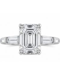 Bellus Domina - Sterling Emerald Cut Cubic Zirconia Ring - Lyst