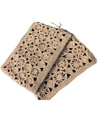 Zanatany Concepts - Neutrals Rond Raffia Pouch - Lyst