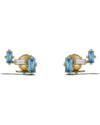 Onia - Aquamarine & Diamond Cluster Tri-Studs - Lyst