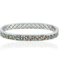 Artisan - Multi Color Raw With Multi Gemstone In 925 Sterling Designer Bangle - Lyst