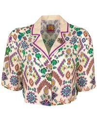 Lalipop Design - Boho Style Viscose Crop Shirt - Lyst