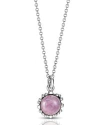 Unaloe - Ribes Sterling Necklace With Natural Kunzite Pendant – Elegant Jewelry - Lyst