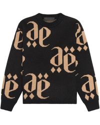 PLACE OF ELMS - Nero Castano Monolink Crew Neck Sweater - Lyst