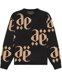 PLACE OF ELMS - Nero Castano Monolink Crew Neck Sweater - Lyst