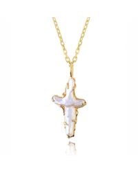 Ece London - The Tethys Baroque Pearl Cross - Lyst