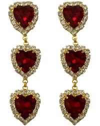 Achala Handcrafted - Via Dell' Amore Ruby Heart Earrings - Lyst
