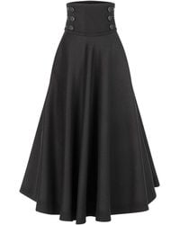 Nikka Place - Wool Floor Length Skirt With Hight Waist & Front Buttons - Lyst