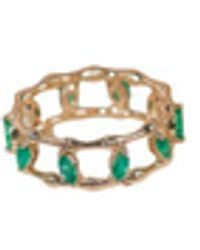 Jewelbird - Emerald Bamboo Leaf Ring - Lyst