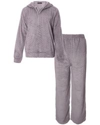 Pretty You London - Cosy Chevron Co-ord Lounge Suit In Shale - Lyst