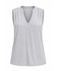 Conquista - Pleated Shoulder V-Neck Sleeveless Top - Lyst