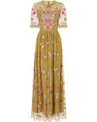 Frock and Frill - Coraline Floral Embroidered Maxi Dress - Lyst