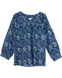 Inara - Indian Cotton Lagoon Buttoned Smock Top - Lyst