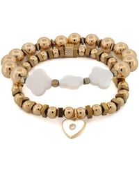 Ebru Jewelry - Spiritual Heart & Lucky Clover Beaded Bracelet Set - Lyst