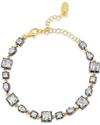 SHYMI - Multi Shape Rhodium Bracelet - Lyst