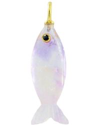 KAMARIA - Amethyst Gemstone Pendant With Topaz - Lyst