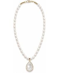 ORIGIN OF HEARTS - Neutrals Solstice Necklace – Freshwater Pearl & Sunstone Pendant Necklace - Lyst