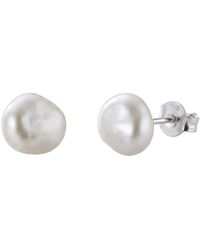 Spero London - Baroque Pearl Irregular Stud Earring Sterling - Lyst