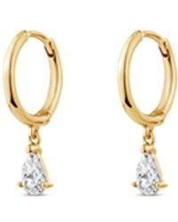 SALLY SKOUFIS - Pure Drop Alchemy Huggie With Made Cz Diamond Stimulant - Lyst