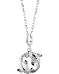 Lily Charmed - Sterling Koi Fish Pisces Zodiac Charm Necklace - Lyst