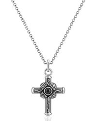 Unaloe - Sterling Cross Necklace With Natural Onyx – Elegant Jewelry For - Lyst