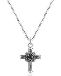 Unaloe - Sterling Cross Necklace With Natural Onyx – Elegant Jewelry For - Lyst
