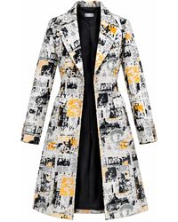 Richa Sharma - The Editorial Muse Handcrafted Newspaper Print Belted Coat - Lyst