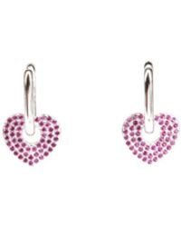 Addicted - Danae Stud Earrings With Heart - Lyst