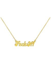 True Rocks - 18Kt-Plated Fuck Off Necklace - Lyst