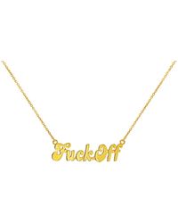 True Rocks 18kt Gold-plated Fuck Off Necklace - Metallic