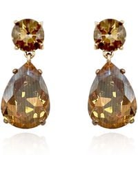 Michael Nash Jewelry - Neutrals Marina Large Pear-Faceted Champagne Crystal Drop Pierced Earrings - Lyst