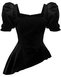 POST MERIDIEM - Square Neck Short Sleeve Top - Lyst