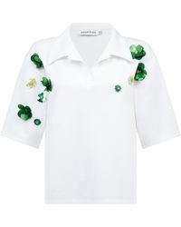 Sour Figs - Floral Embellished Polo Shirt - Lyst
