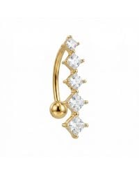 Zahav Jewelry - 14K Solid 14G Cascading Square Cz Belly Ring - Lyst