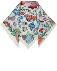 Saachi - Butterfly Garden Satin Ivory Bandana - Lyst