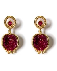 Kybele Studio - Pomegranate Earrings With Jade Accents - Lyst